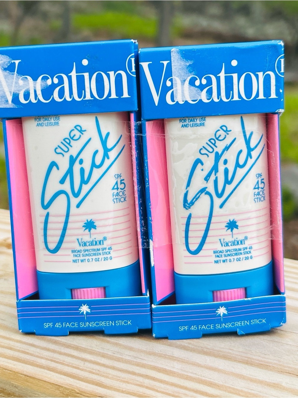 Vacation Super Stick SPF 45 Face Sunscreen Stick 2-Pack NEW Exp 08/2026